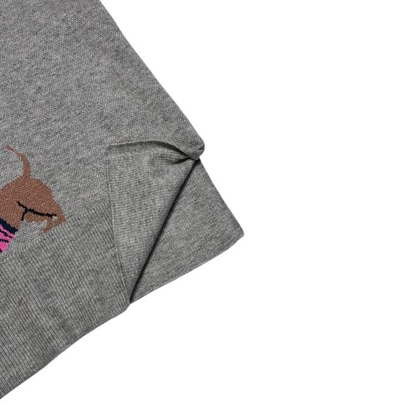 Astrologie Intarsia Dachshund Crew Neck Puppy Sweater Gray Womens XXL Weiner Dog - Picture 3 of 7